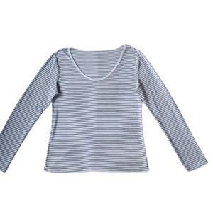 Gap Long Sleeve Striped Scoop Neck Cotton Tee- Sz. Lrg